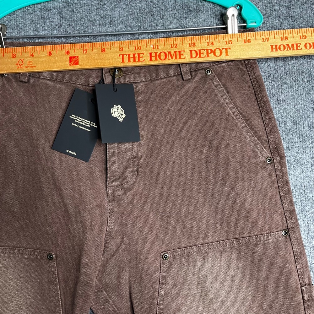 Darc Sport Chopper Hoffa Flare Pants Redwood Brown Mens 32 Double Knee NEW - Picture 5 of 12